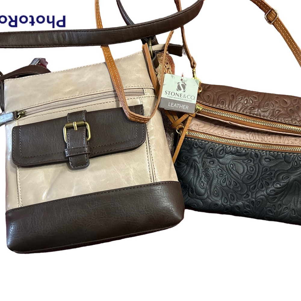 2 Genuine Italian Leather Crossbody purses